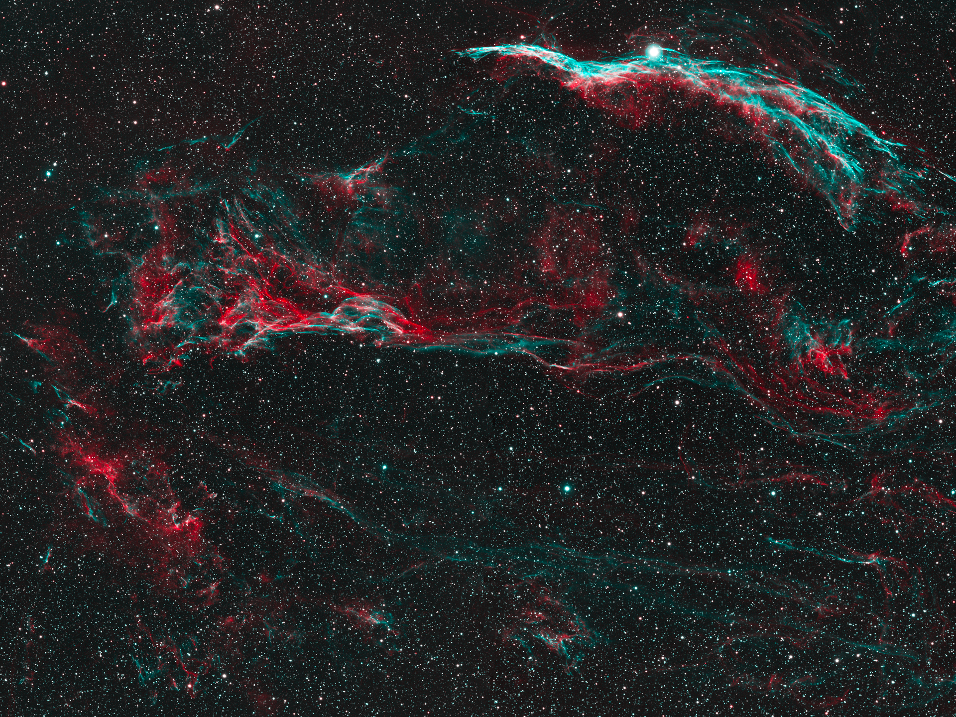 NGC 6960, également appelée nébuleuse du Balai de la Sorcière